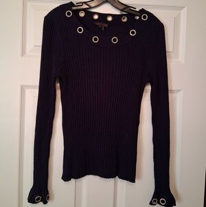 Fontana Rhinestone Details Dark Blue Sweater Top. XL